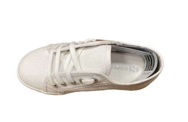 Sneakers Hiking Superga scarpa sneakers da bambina con zeppa Lettering Printed S81152W AC4 bianco