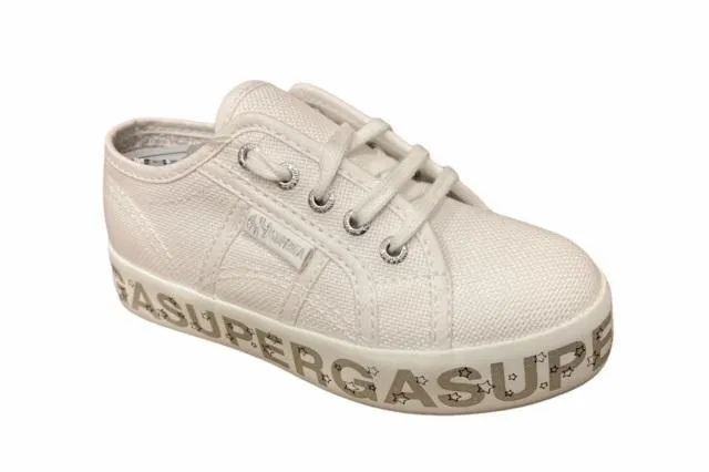 Table Tennis Sneakers Superga scarpa sneakers da bambina con zeppa Lettering Printed S81152W AC4 bianco