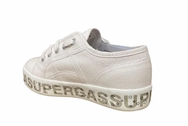Derek Rose Sneakers Superga scarpa sneakers da bambina con zeppa Lettering Printed S81152W AC4 bianco