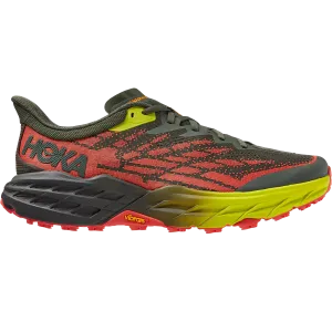 Uncomfortable Men's Hoka Speedgoat 5, Thyme/Fiesta, 10 D Medium