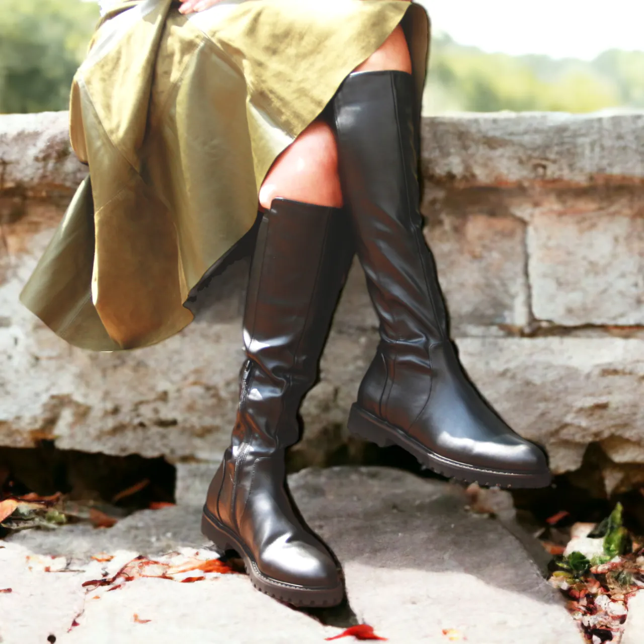 Slinger Lug Sole Tall Boots Boots On Ground