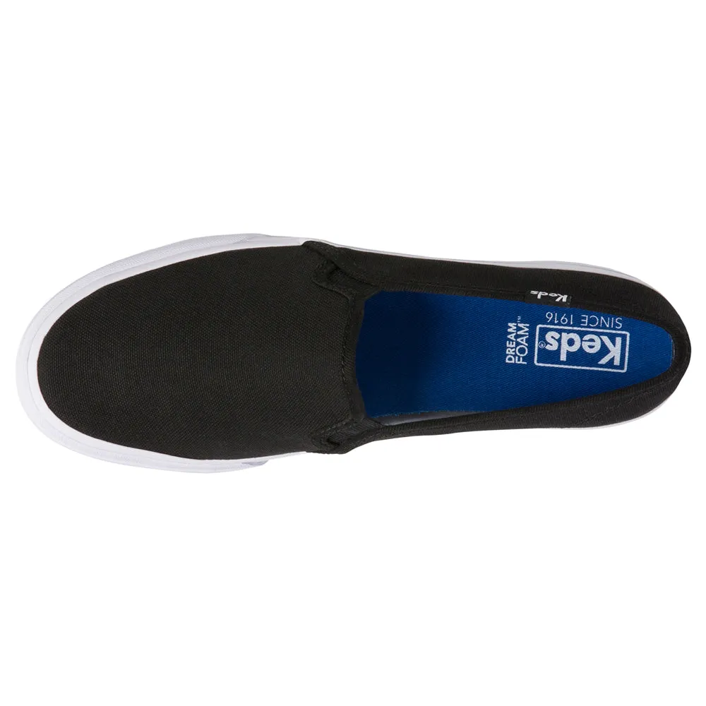 Double Decker Canvas Slip On Sneakers Extra Wide Slip On