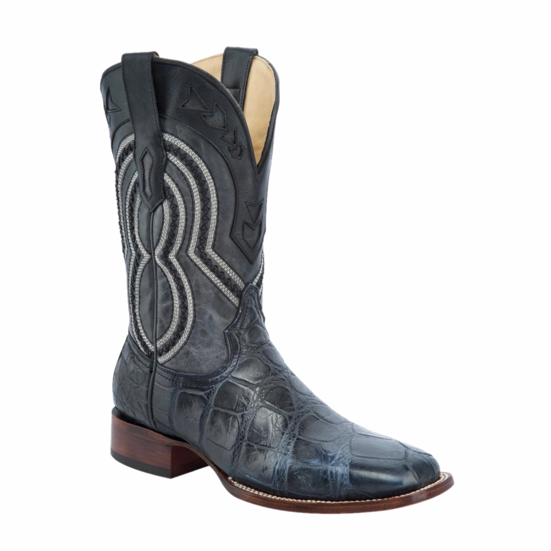 Light Hunting Boots Corral Men's Black And Grey Alligator Square Toe Boot A3084