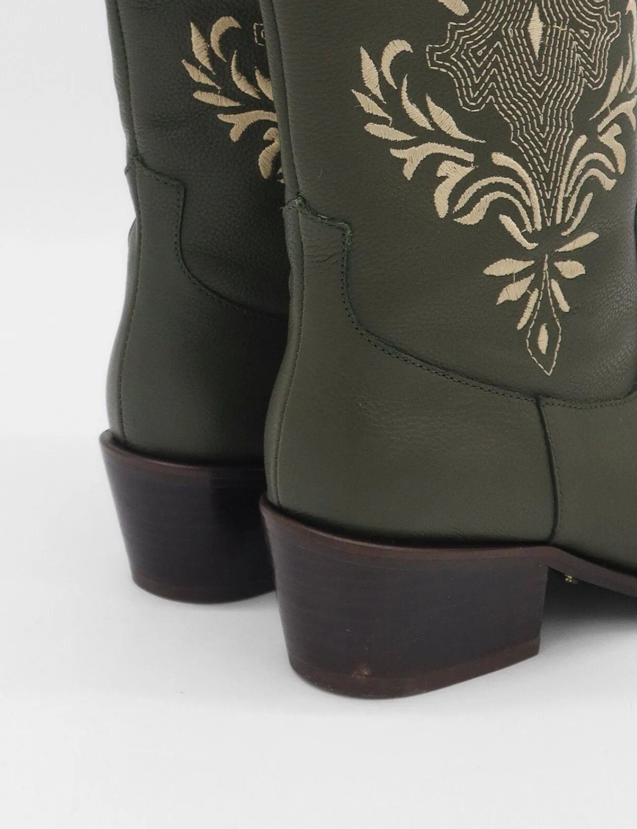 Waterproof Snowmobile Boots Knox western cowboy boots in olive leather women's shoes