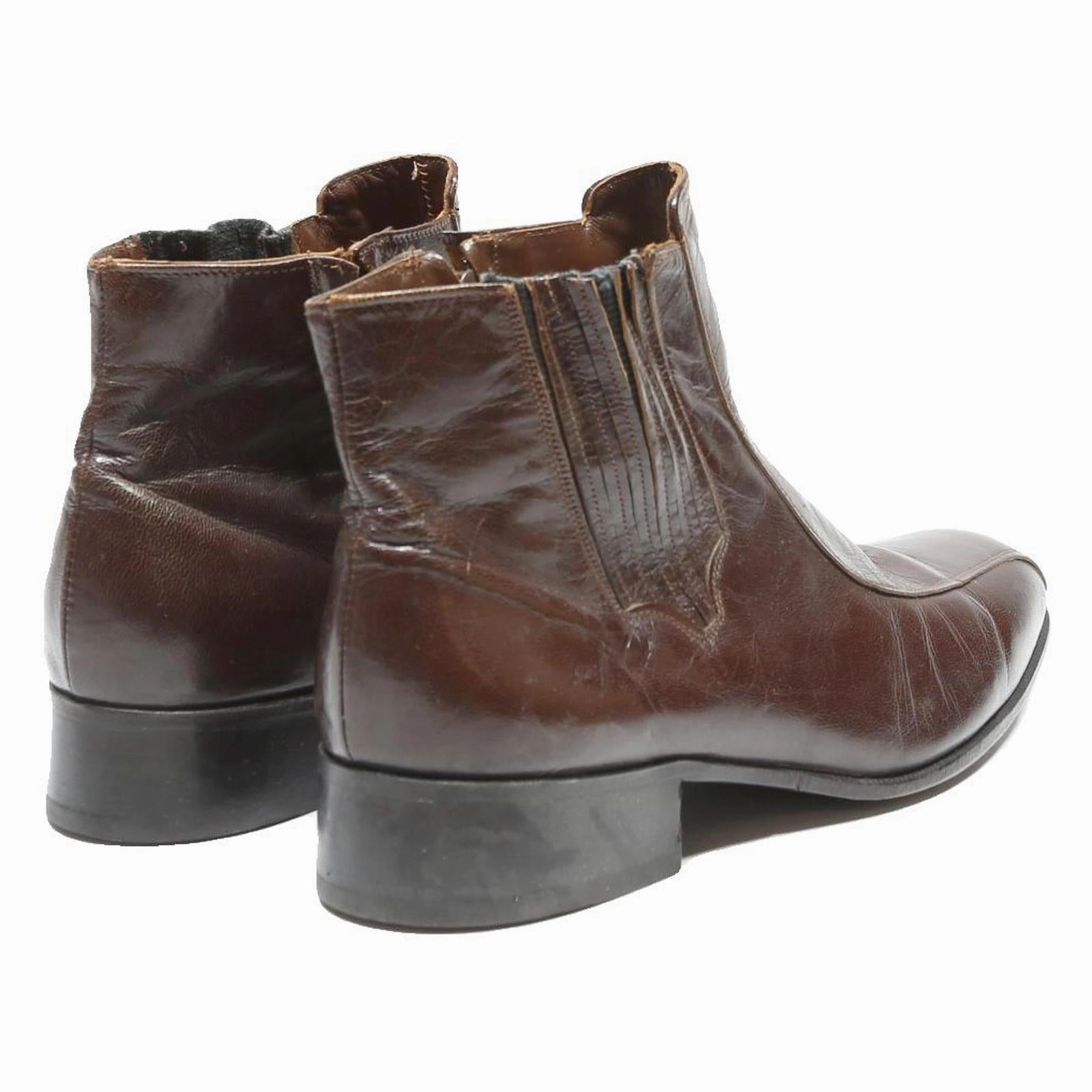 Slip On Waterproof Boots FLORSHEIM Womens Chelsea Boots Leather Brown UK 7.5 Elastic Side Panels Classic