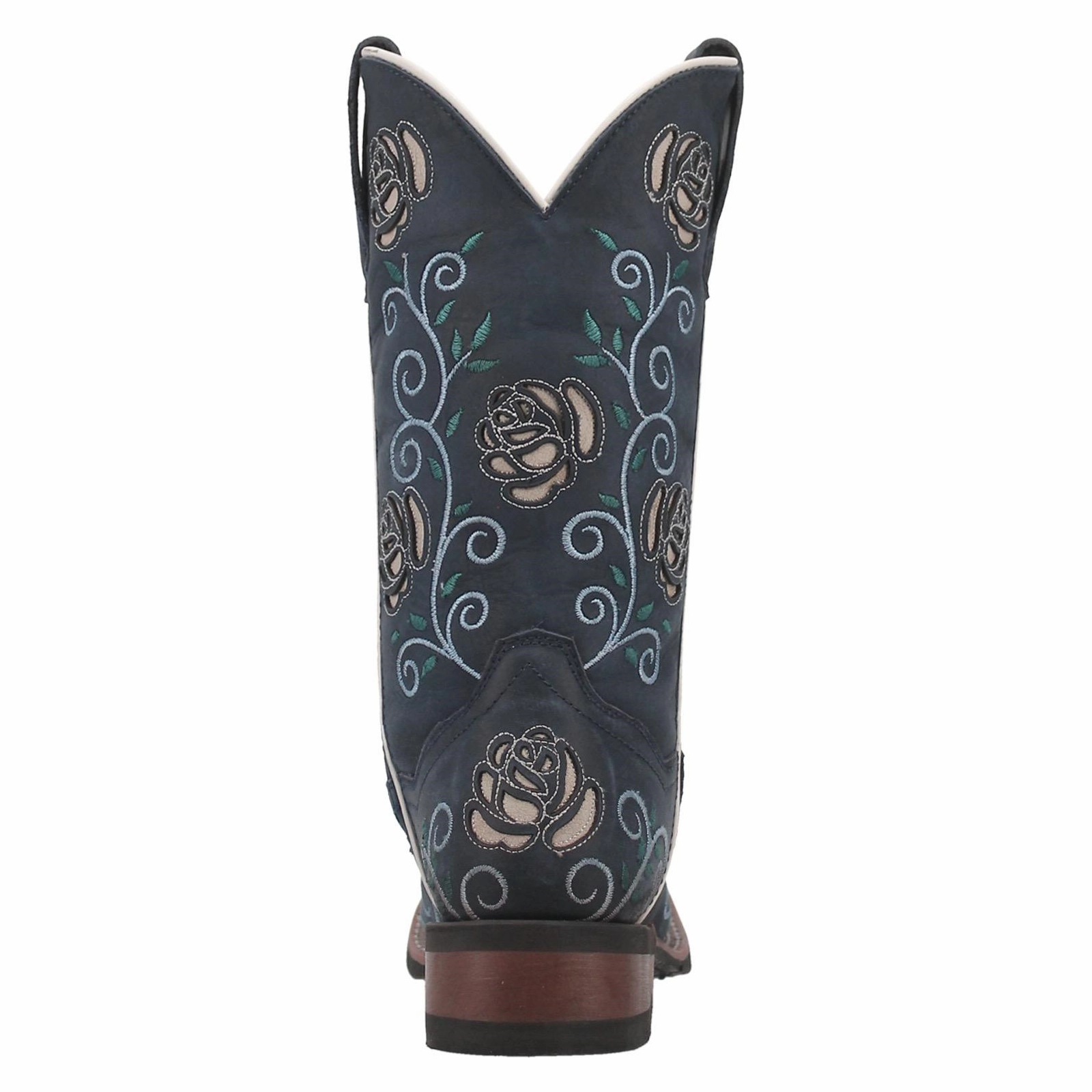 Springheel Jack Boots Laredo Ladies Navy Willow Floral Square Toe Pull On Western Boots 5885