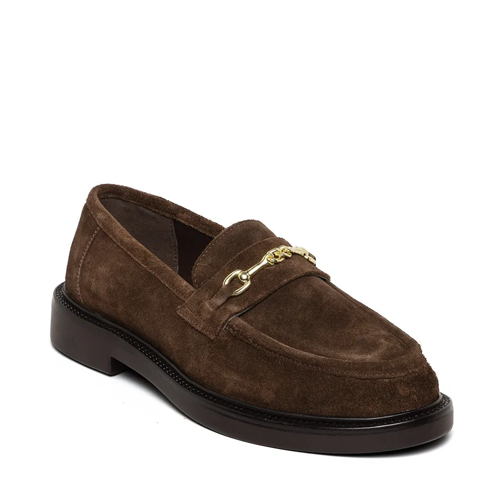 Canvas Flats Shoes Huddles Flat Shoe BROWN SUED