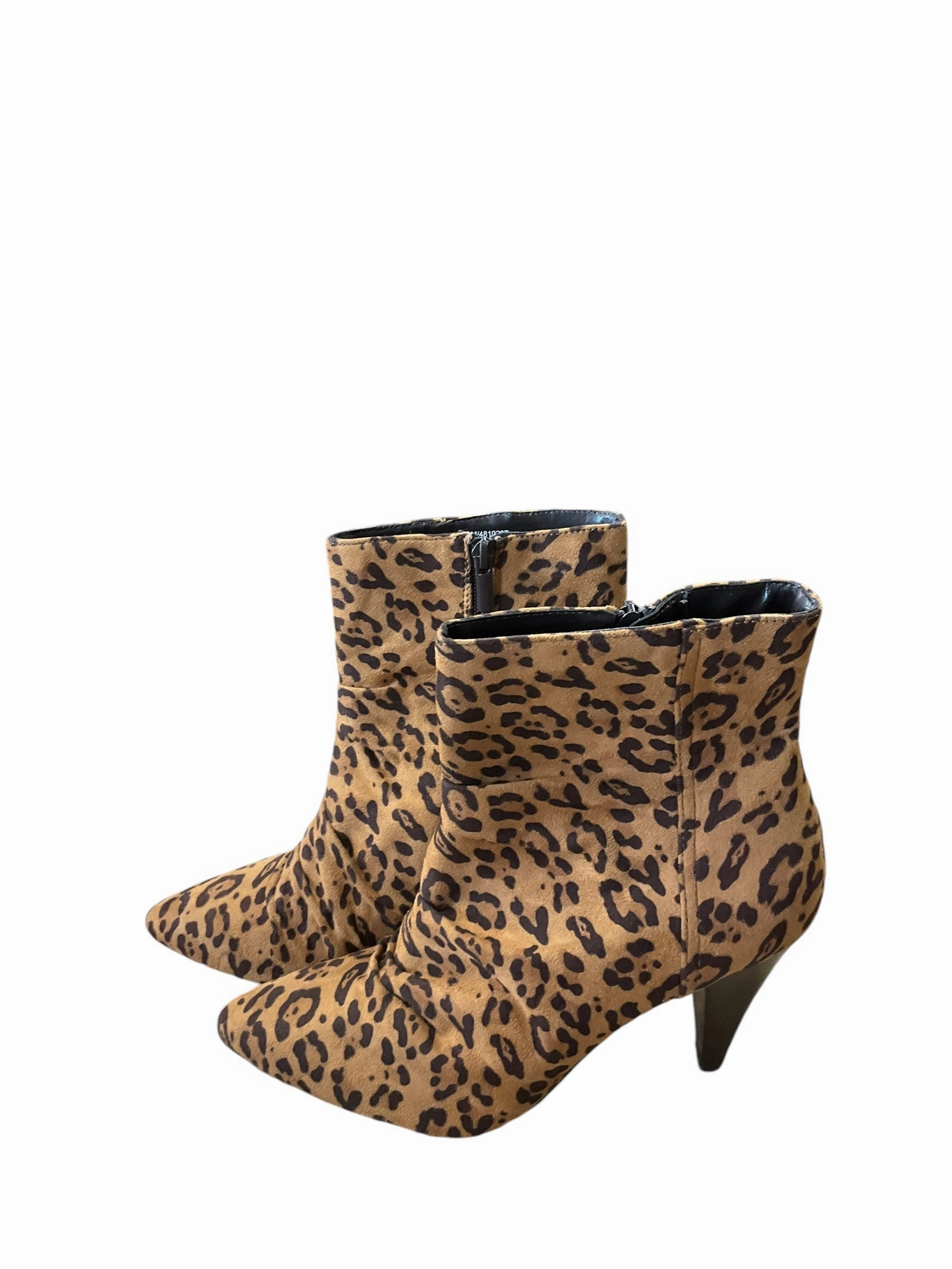 Ankle Boots With Zip Boots Ankle Heels By Impo In Leopard Print, Size: 11