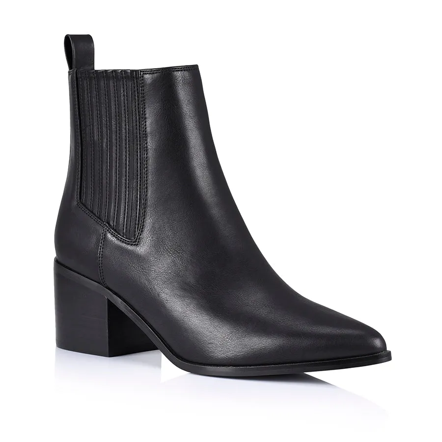 Patina Boots Fillipin Chelsea Ankle Boots - Black Softee