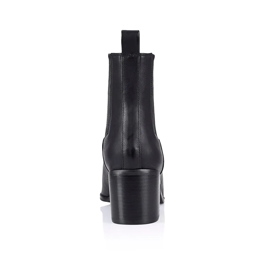 Fillipin Chelsea Ankle Boots - Black Softee Tall Lace Up Boots