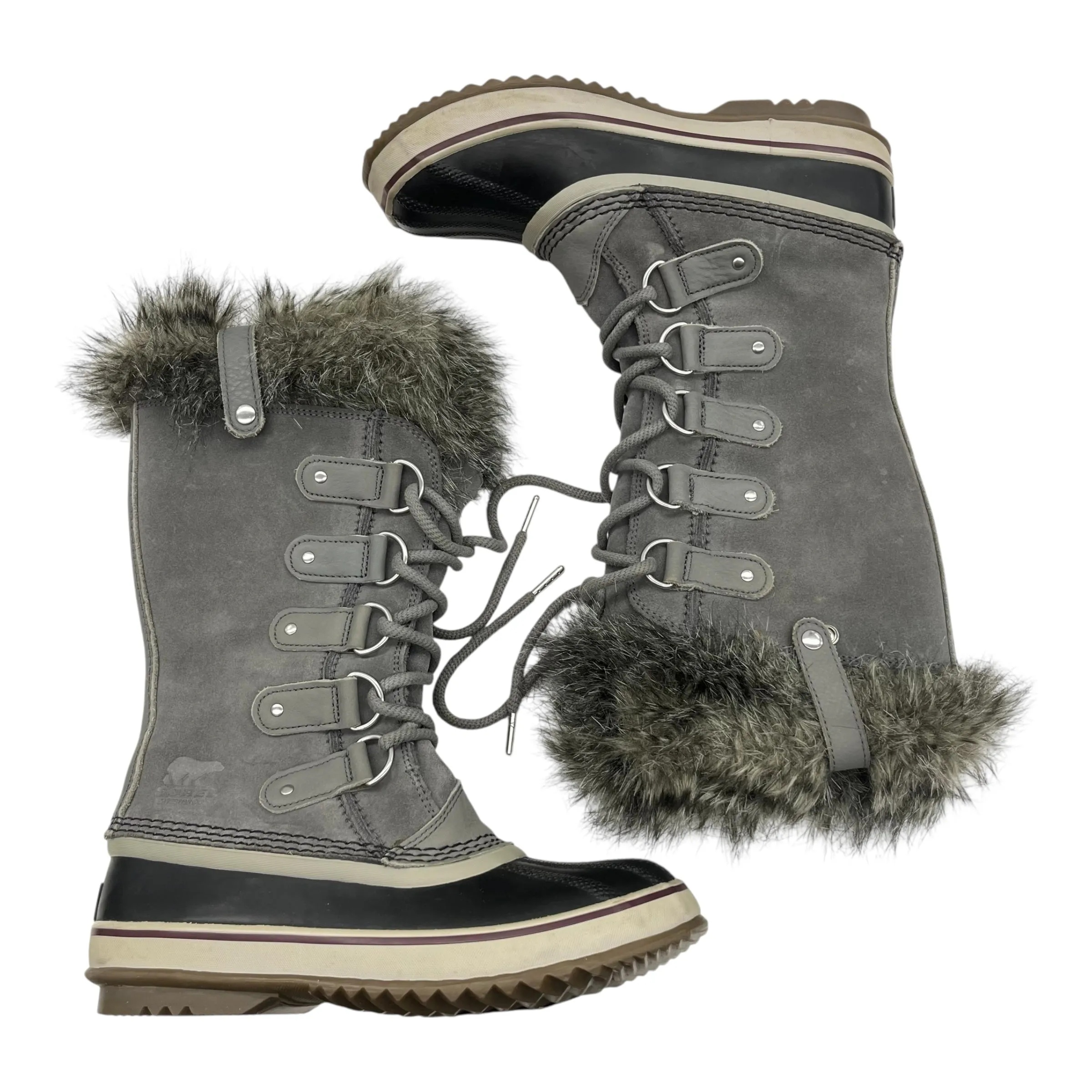 Thigh High Boots Heels Boots Snow By Sorel In Black & Grey, Size:7.5