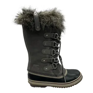 Mens Boots Leather Boots Snow By Sorel In Black & Grey, Size:7.5