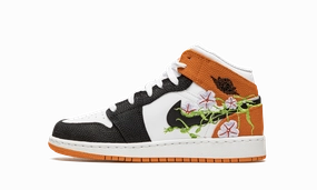 Air Jordan 1 Mid GS "Basketball Blossom" Basketball Shoes Precision 6