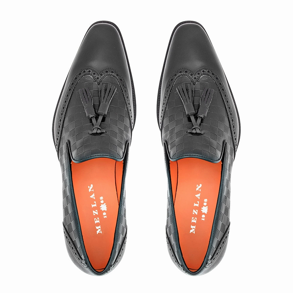 Embossed Tassel Slip On Jungle Leather Slip-on Shoe