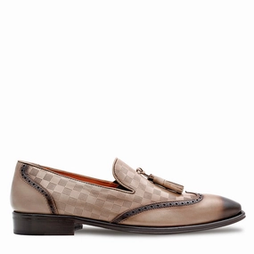 Slip On White Loafers Embossed Tassel Slip On