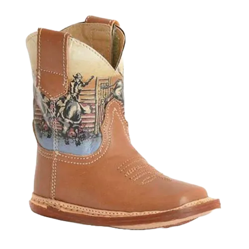 Salewa Boots Roper Infant Boy's Rodeo Designed Brown Western Boot 09-016-9991-0001