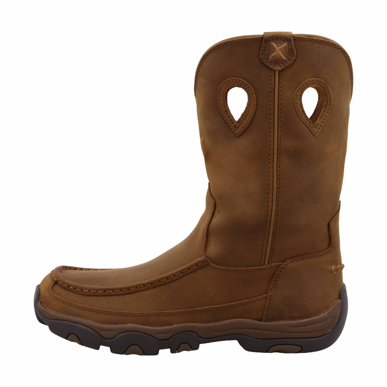 Boots With White Twisted X Men's Brown Pull On Moc Toe Hiker Boot MHKB002