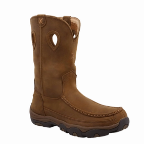 Twisted X Men's Brown Pull On Moc Toe Hiker Boot MHKB002 Best Work Boots For Flat Feet