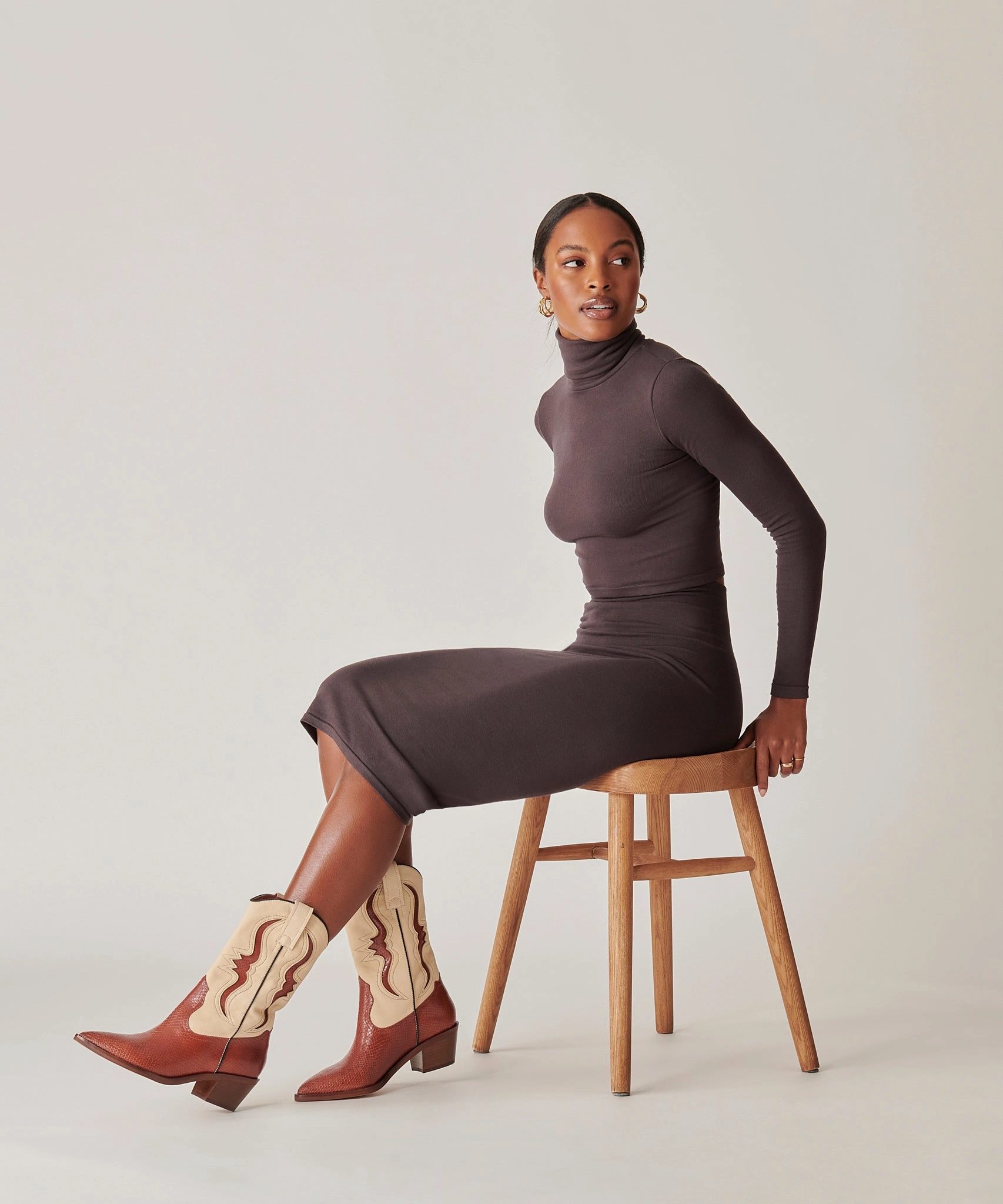 Boots On The Ground Fans SUZZY BOOTS BROWN EMBOSSED LEATHER - re:vita