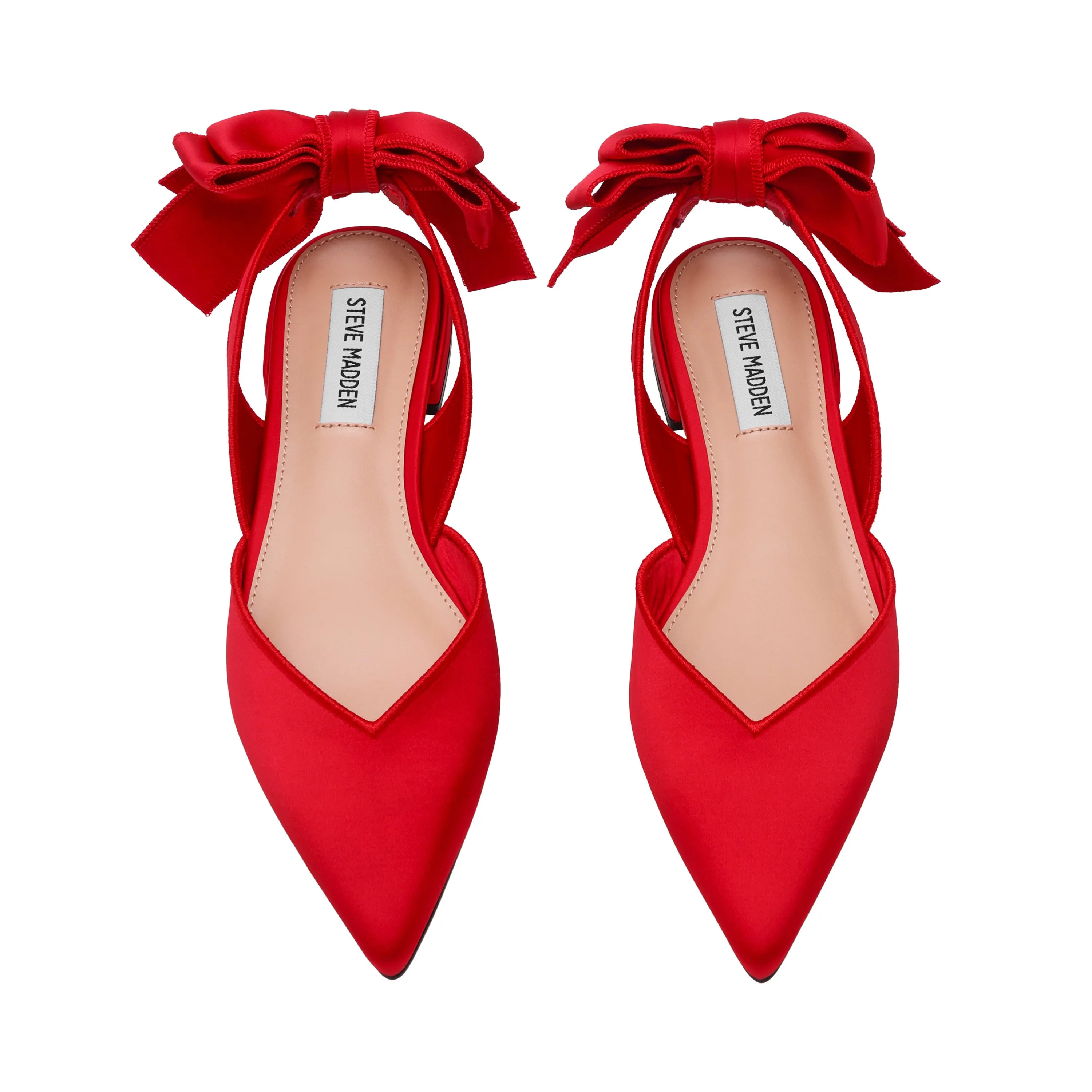 Synthia Flat Shoe RED SATIN Bendable Flat Shoes