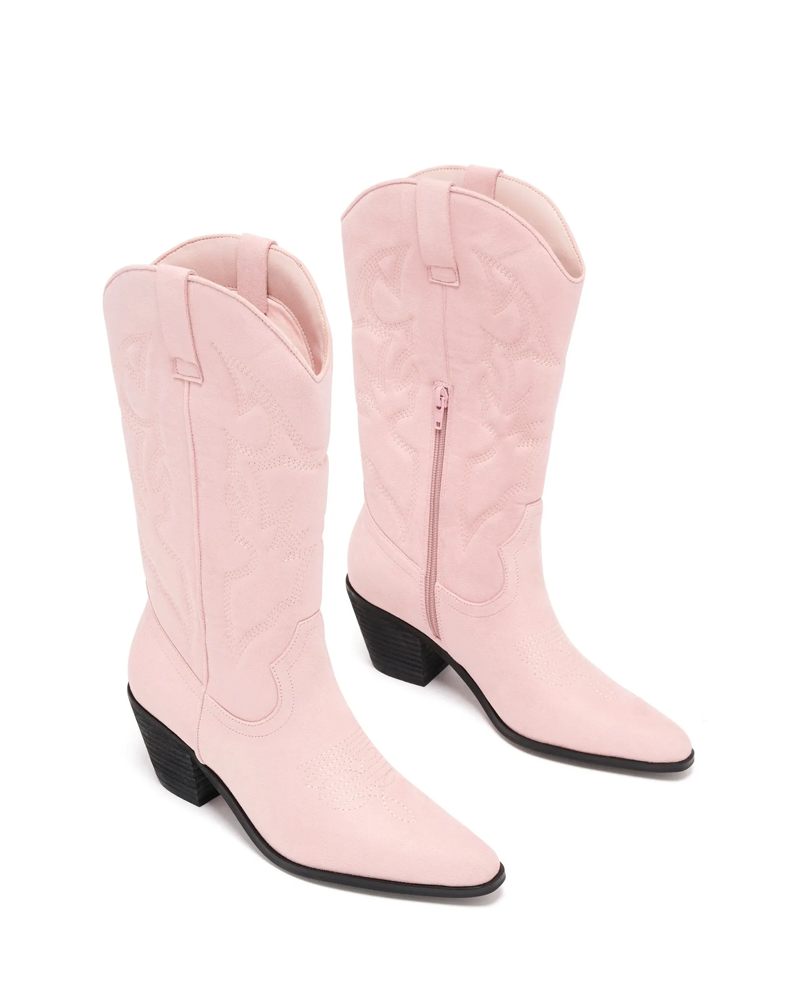 Gravity Boots Clayton Cowboy Boot Pale Pink Suede