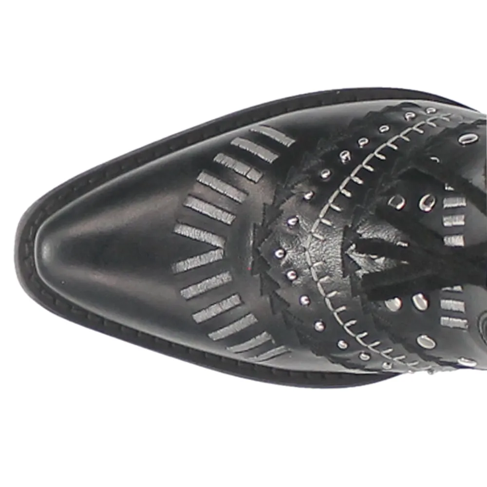 Gypsy Studded Fringe Metallic Snip Toe Cowboy Boots Qvc Dress Boots