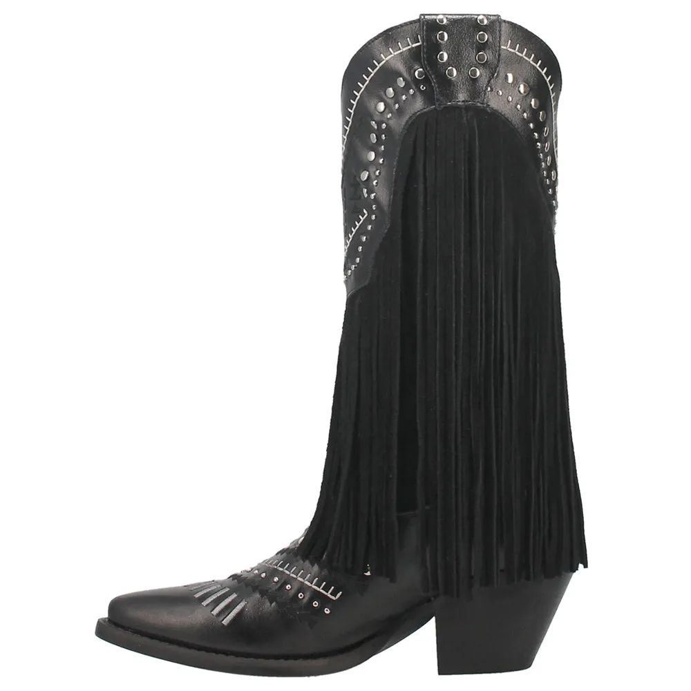 Gypsy Studded Fringe Metallic Snip Toe Cowboy Boots Boot Rain Boots