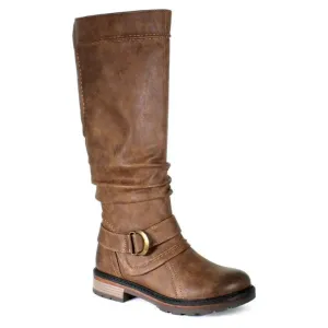 Boots Wide Width Calf Wanderlust Fiona-3 Dark Tan Tall Boot (Women's)