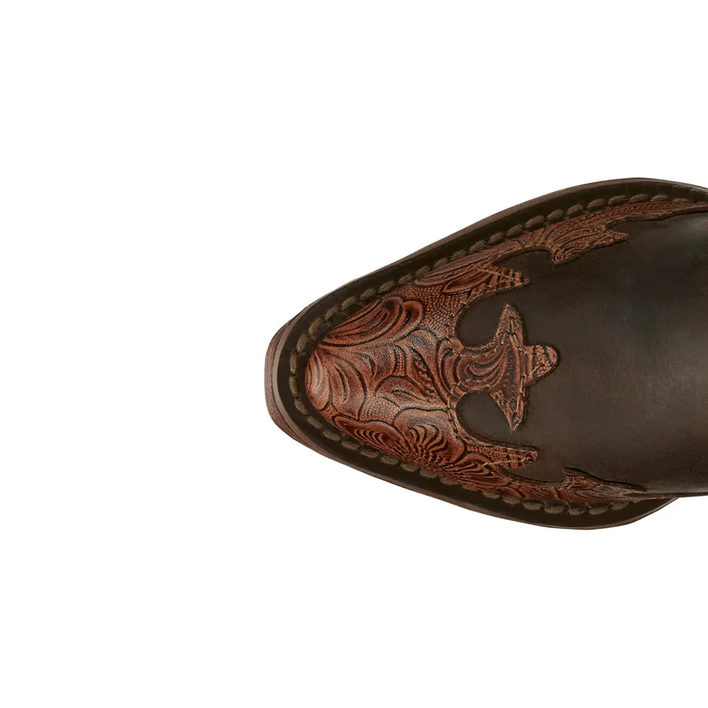 Florsheim Boots Tan Savannah Embroidered Snip Toe Cowboy Boots (Toddler-Youth)