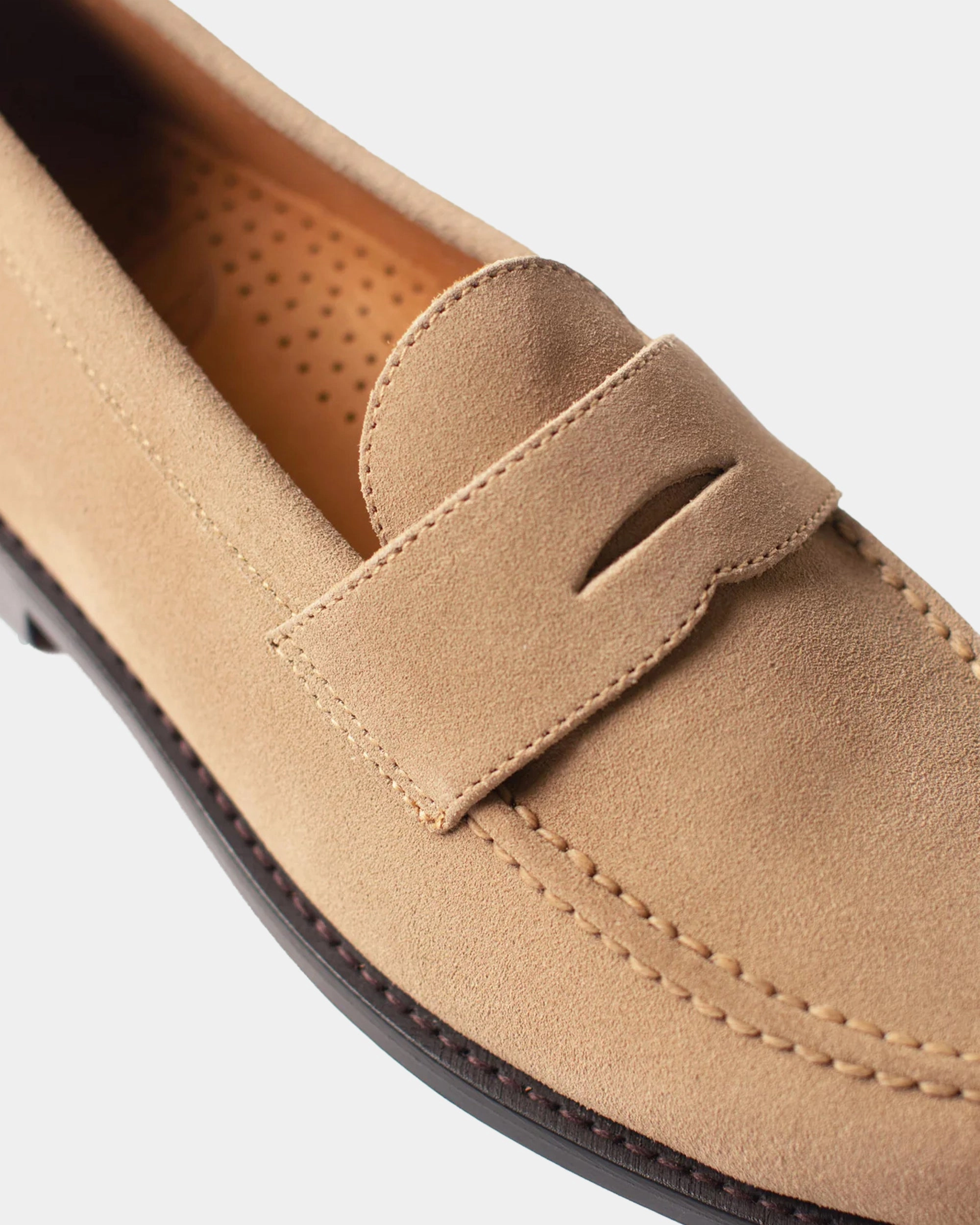 Taryn Rose Loafers Tan Suede Penny Loafers