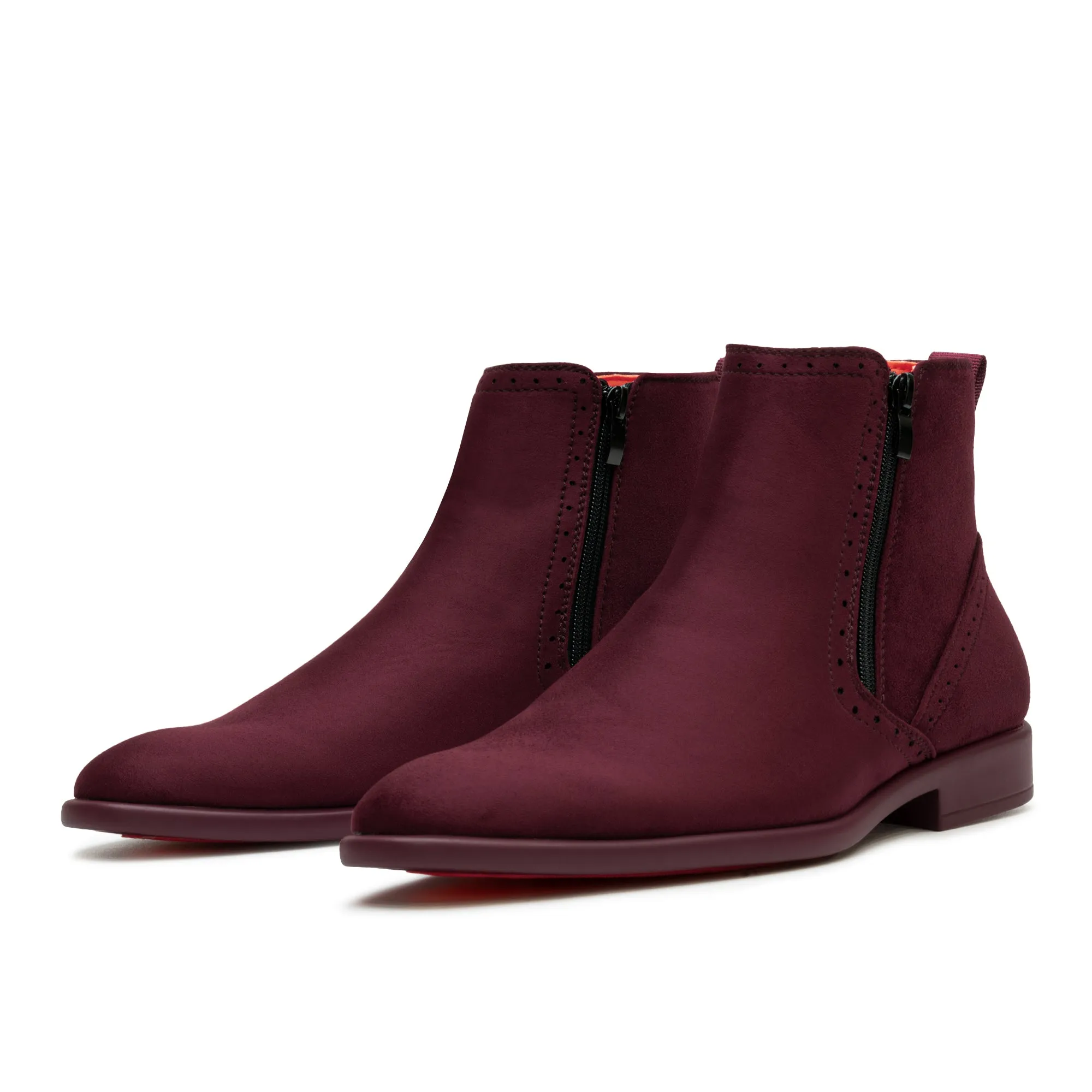 Tayno The Coupe Suede Chelsea Boot Wine Gold Thigh High Boots