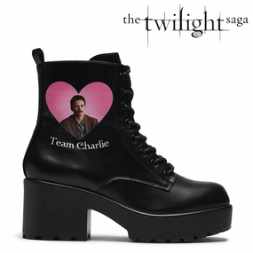Team Charlie Military Boots Stiletto Sock Ankle Boots