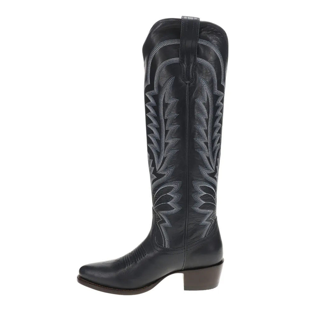 The Abby Round Toe Cowboy Boots Wide Calf Moto Boots