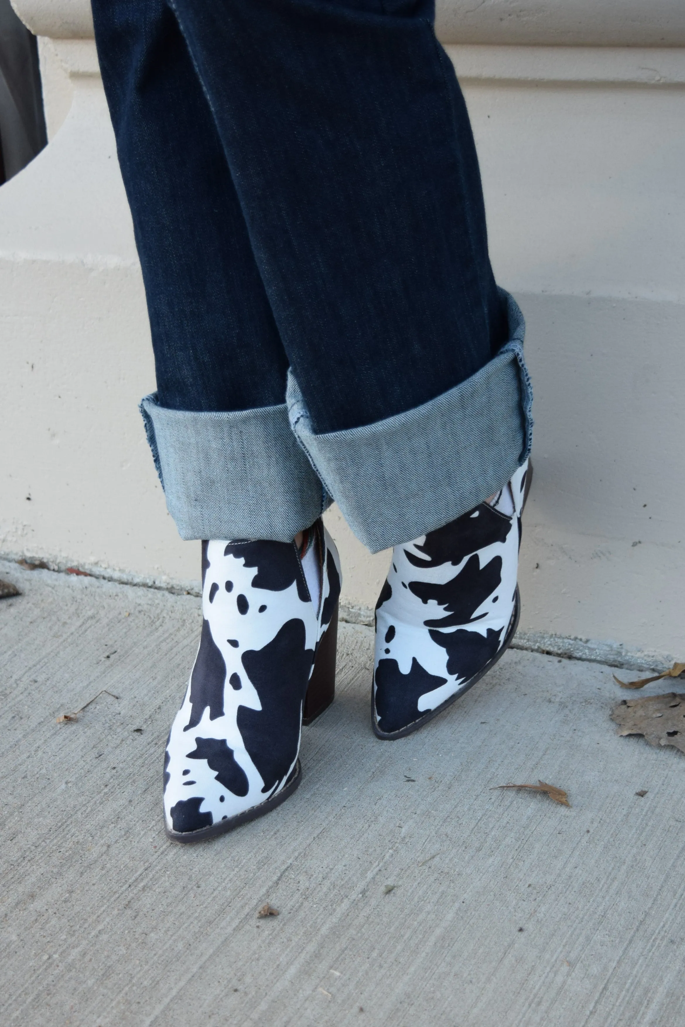 The Calloway Cowprint Booties Rack For Shoes And Boots