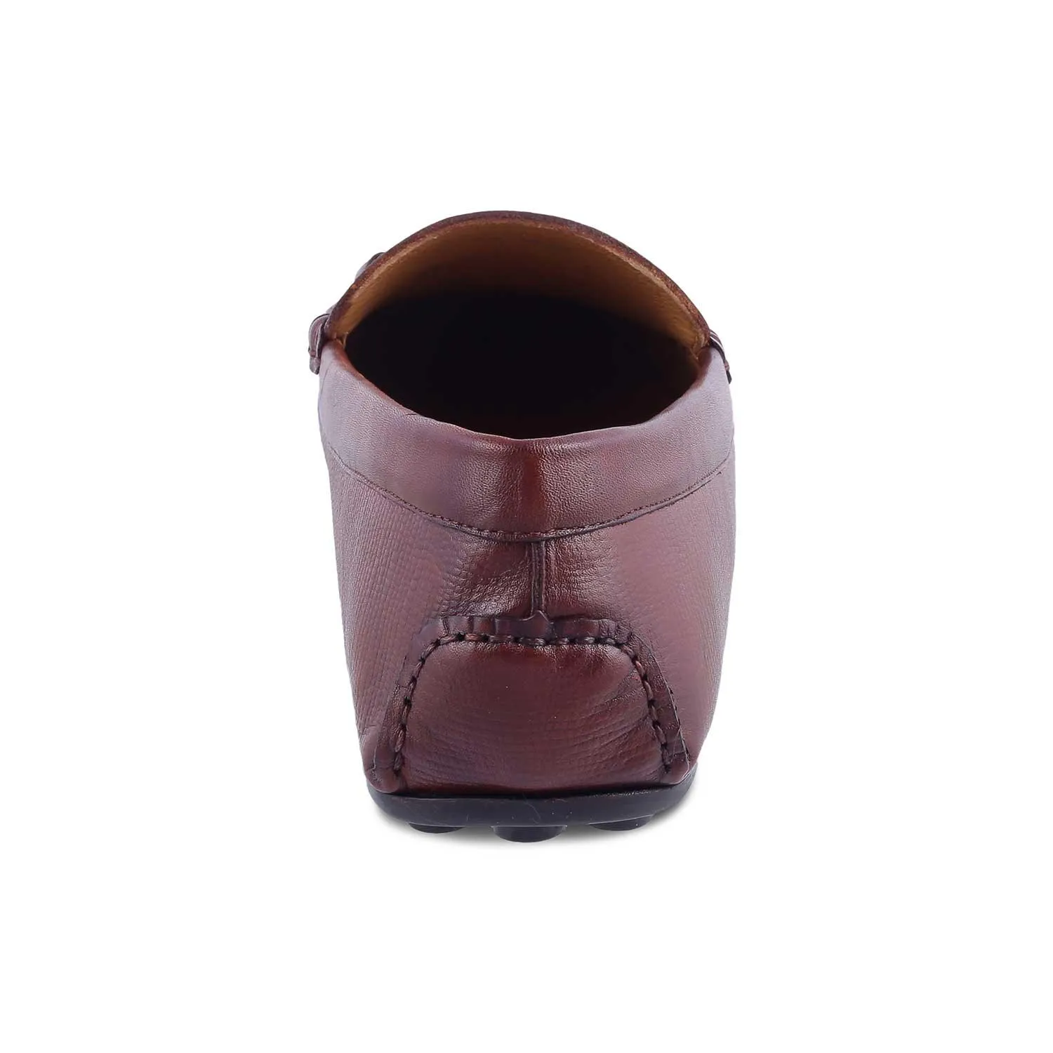 The Mills Tan Men's Leather Driving Loafers Tresmode Row Loafers