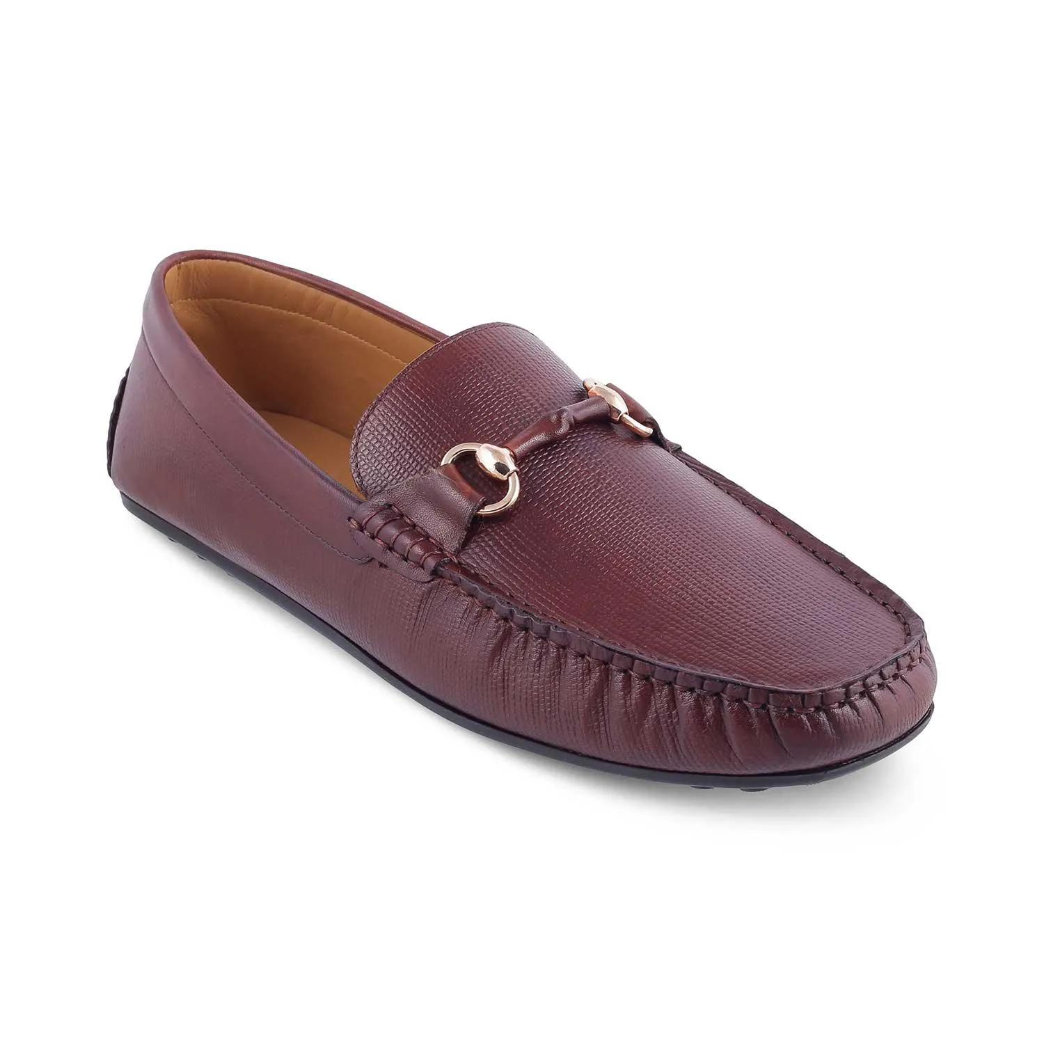The Mills Tan Men's Leather Driving Loafers Tresmode Loafers Massimo