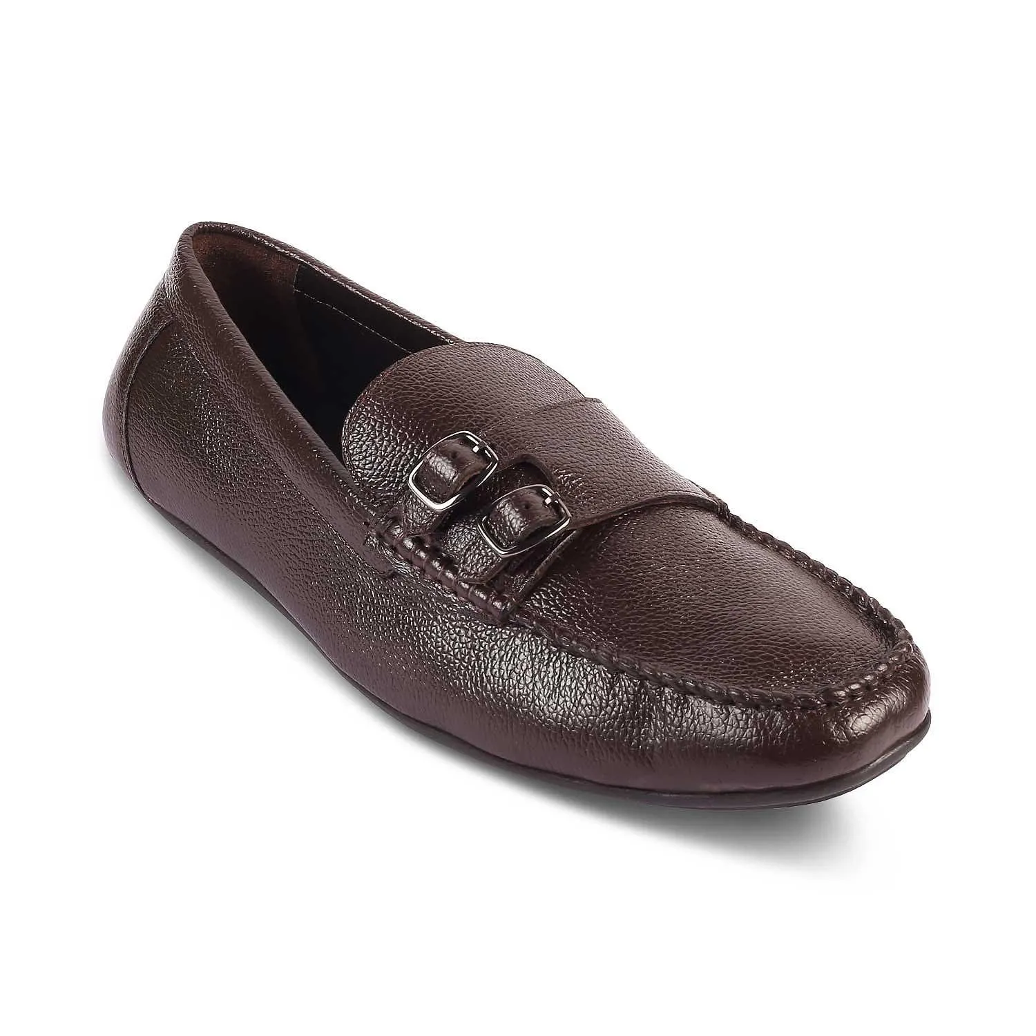 The Roby Brown Men's Double Monk Shoes Tresmode New Loafers