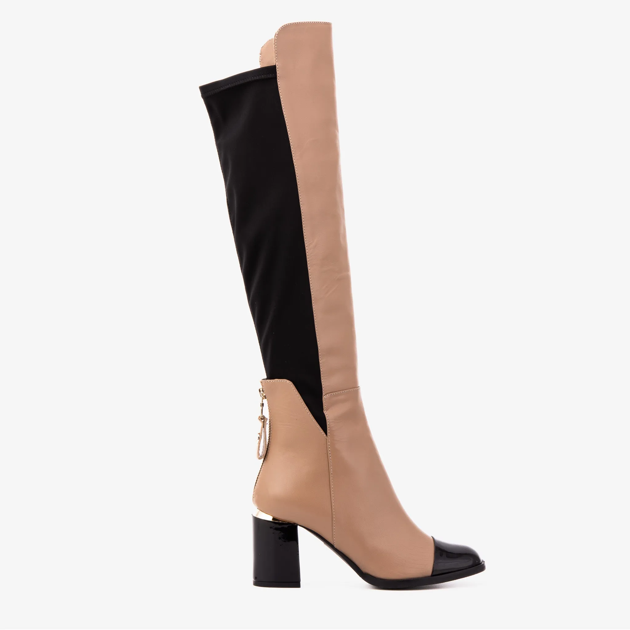 The Verona Cream Leather Knee High Women Boot Royal Canadian Boots