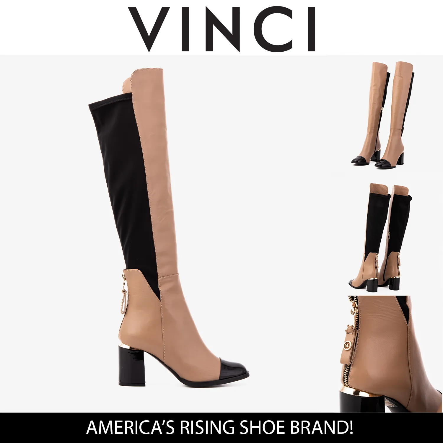 The Verona Cream Leather Knee High Women Boot Cowboy Boots With Suit