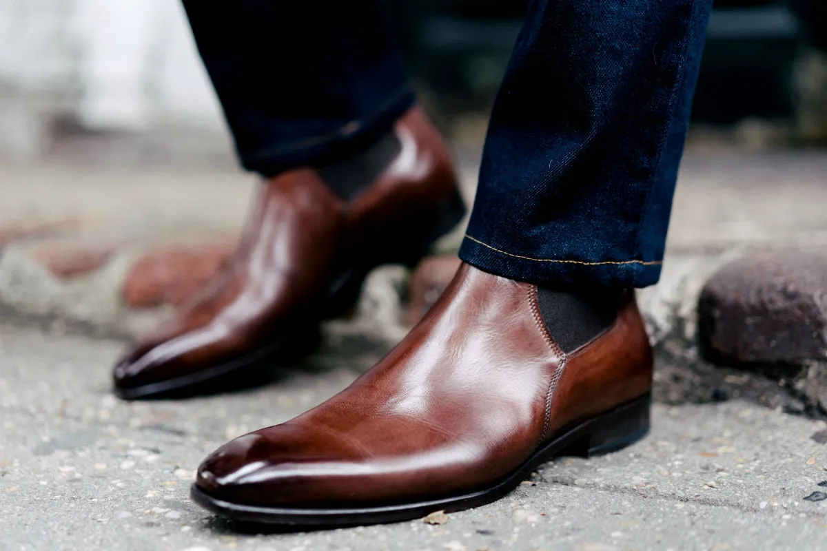 The Wayne Low-Cut Chelsea Boot - Marrone Good Welding Boots