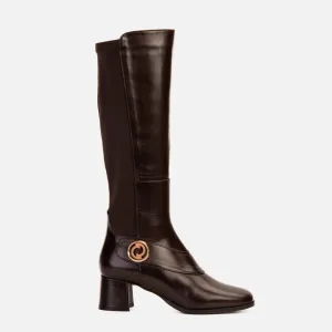 Cuban Heel Boots The Windsor Brown Leather Knee High Boot