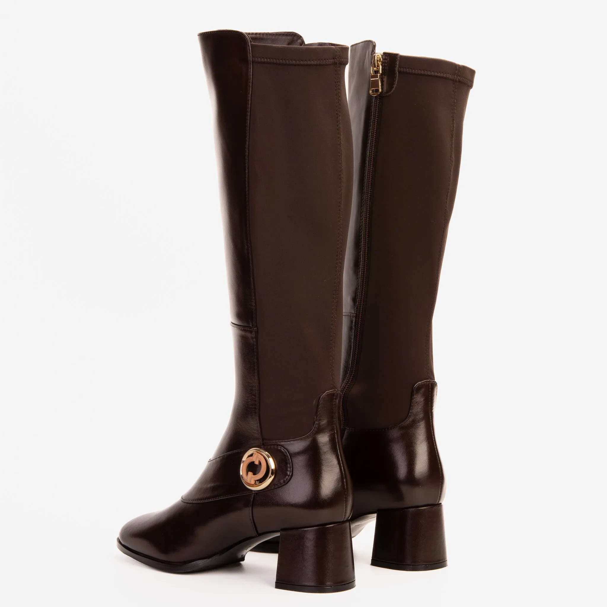 The Windsor Brown Leather Knee High Boot Kangaroo Boots