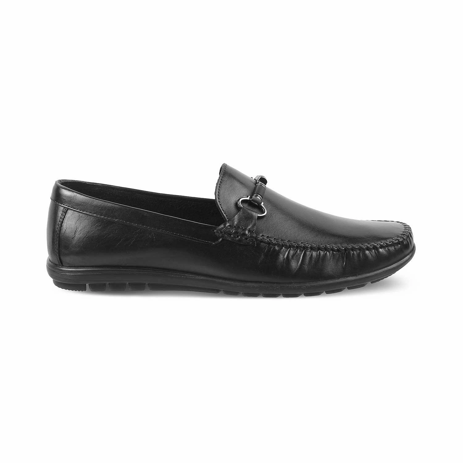 The Freccia Black Men's Leather Driving Loafers Tresmode Larroude Loafers