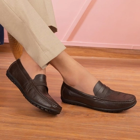 The Lemec Brown Men's Leather Penny Loafers Tresmode Driver Loafers