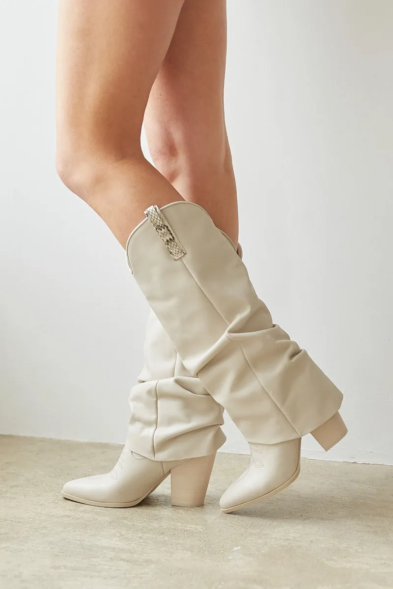 Steve Madden Lassy Fold Over Western Boots Yellow Boots