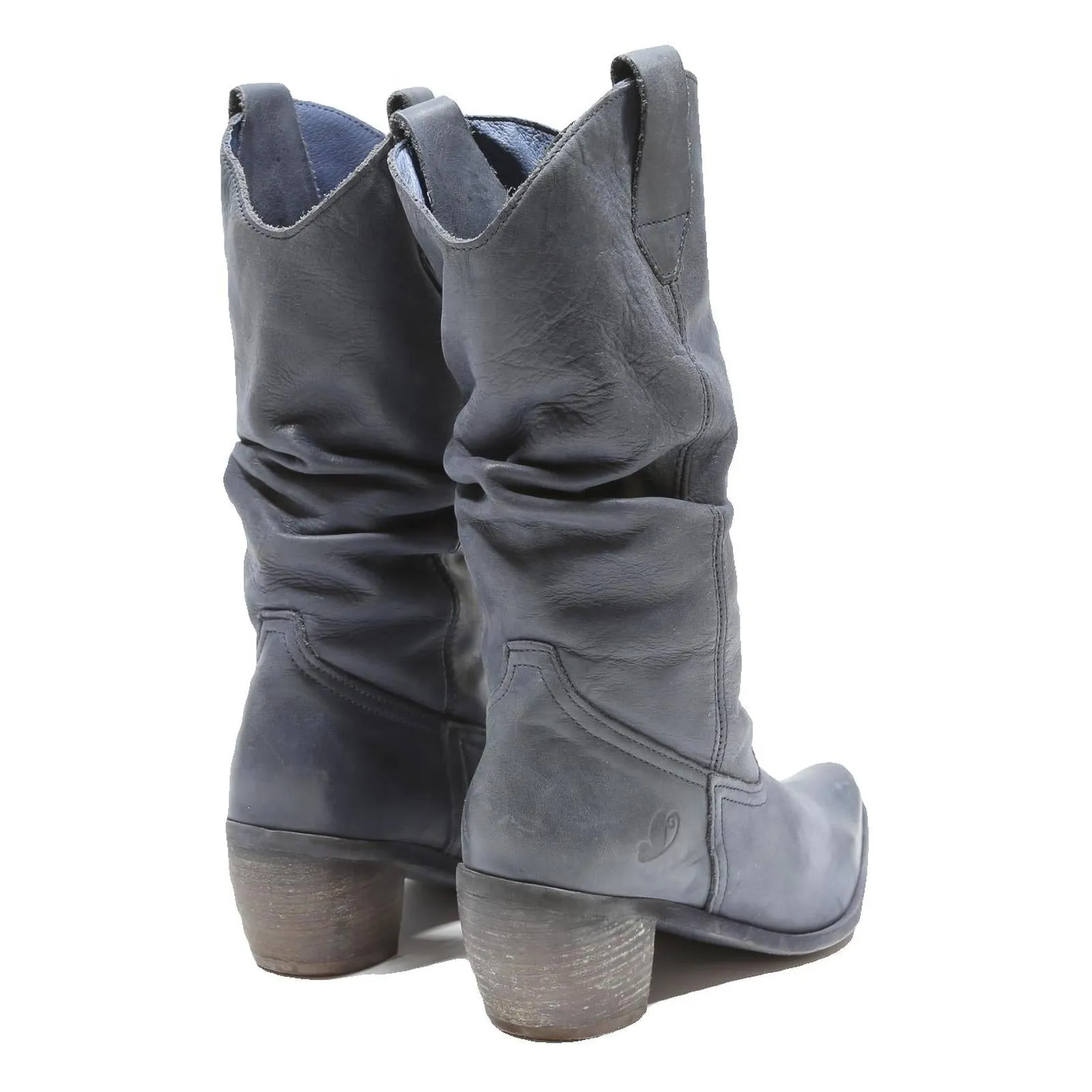 Boots Wide Width Calf Womens Slouchy Western Ankle Boots Leather Grey UK 5 Heel Casual Fashion