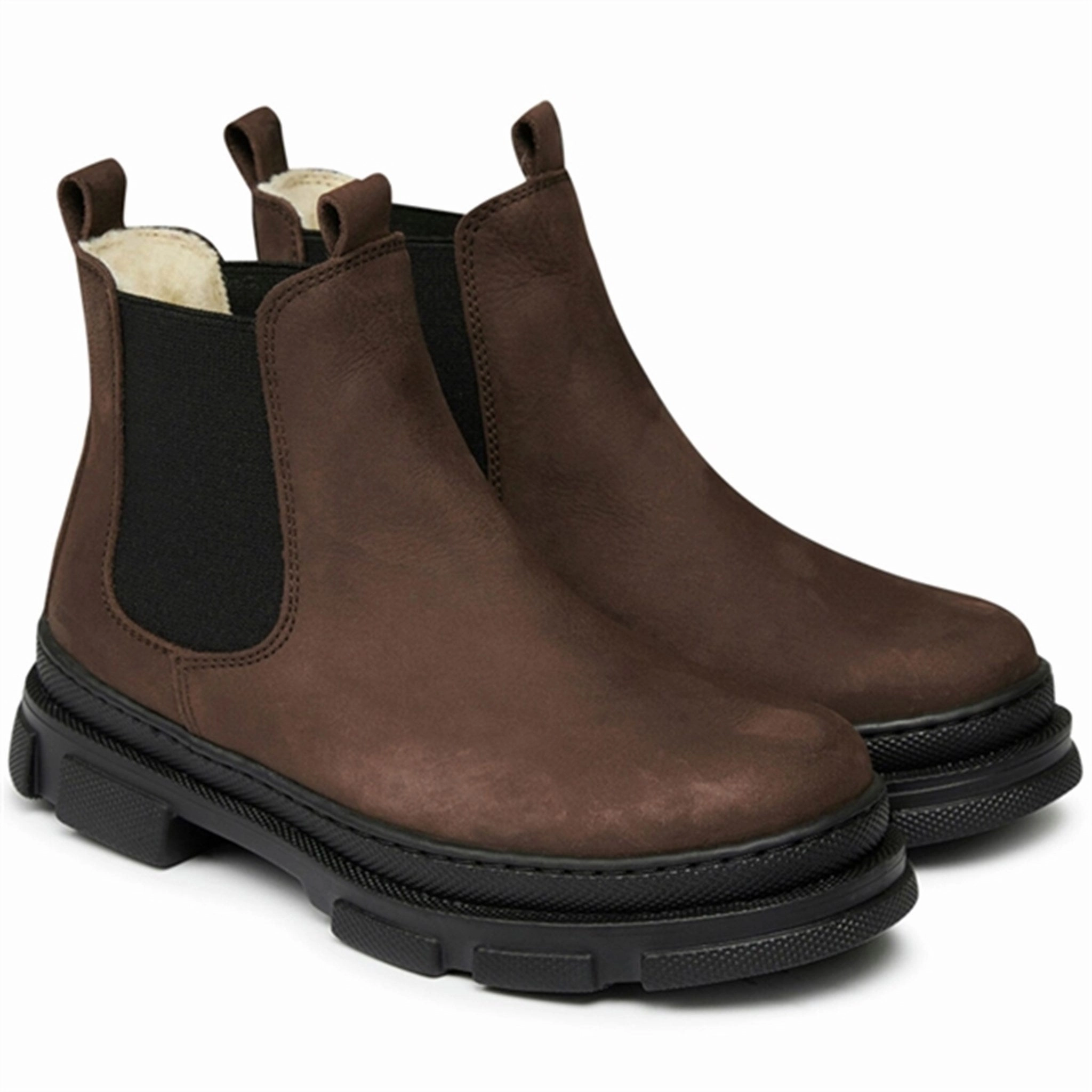 Rear Entry Ski Boots Angulus Chelsea Boots w Elastic and Wool Lining Brown/Black