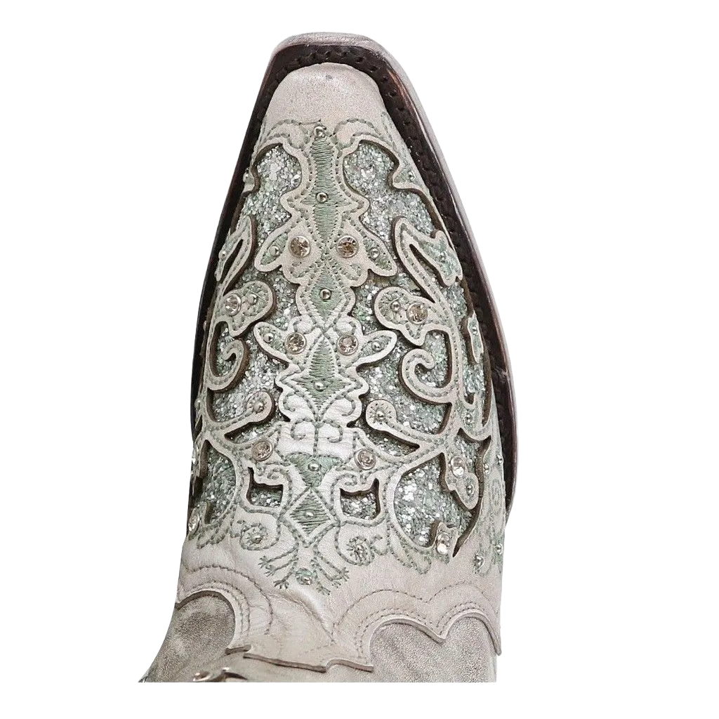 Corral Ladies Martina Green White Glitter Crystals Wedding Boots A3321 Sandlar Boots
