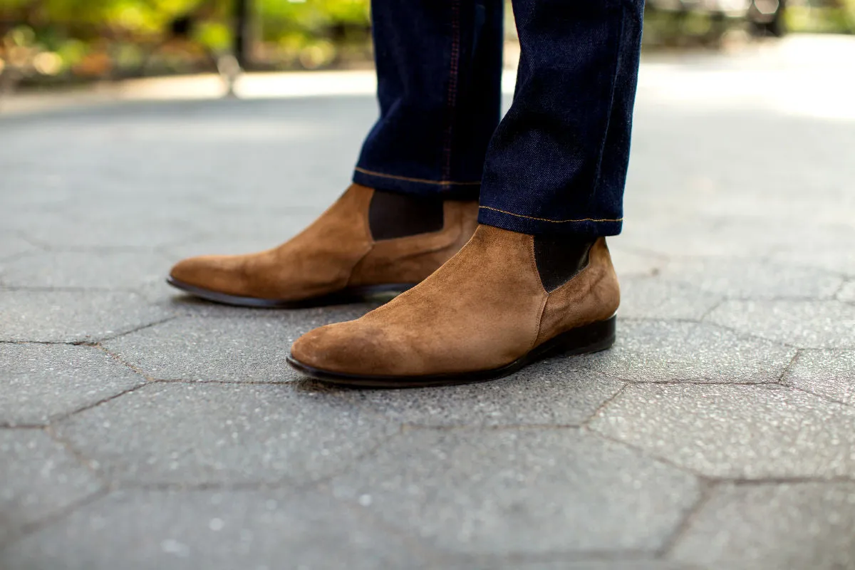 The Wayne Low-Cut Chelsea Boot - Martora Suede Dan's Boots And Saddles Nm