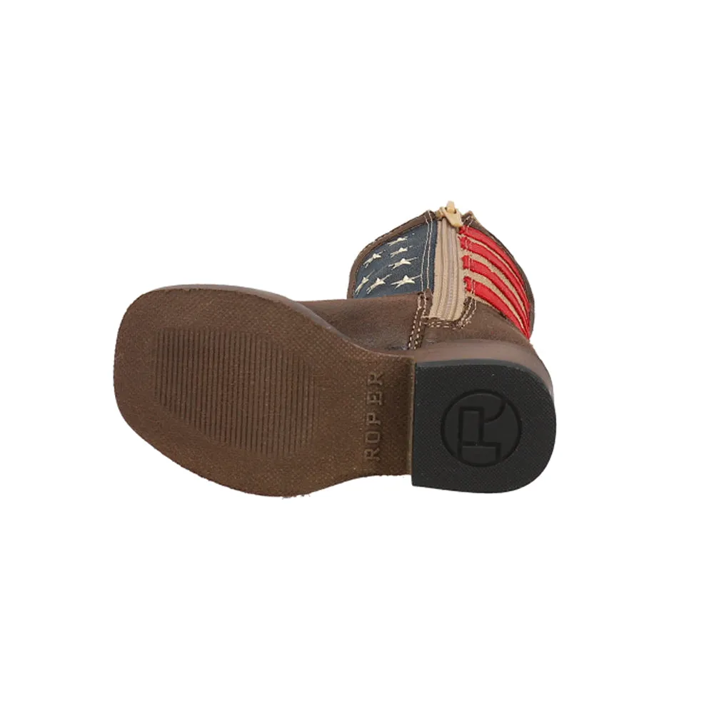 Wide Calf Knee High Boots American Patriot Square Toe Cowboy Boots (Toddler)